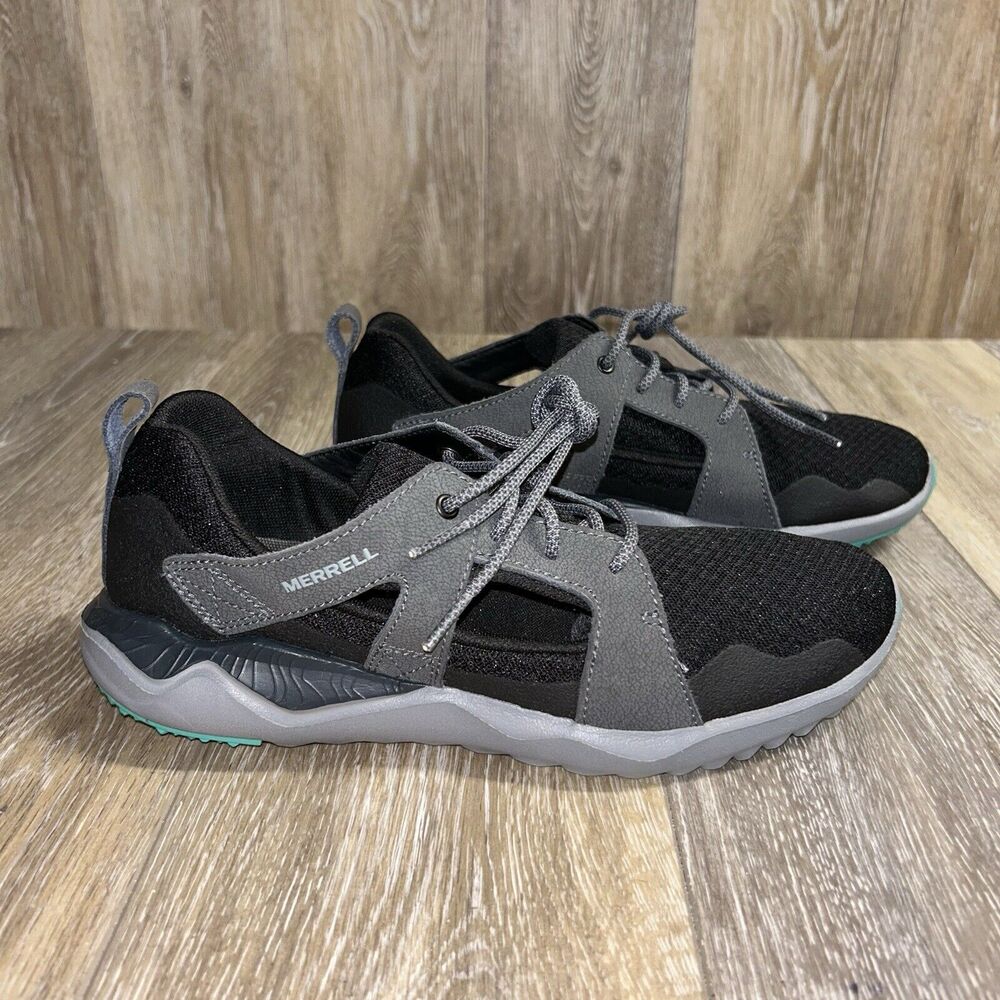 Merrell 1SIX8 Slice Hiking Gray Black Womens US Size 9 J03268 Leather Shoes
